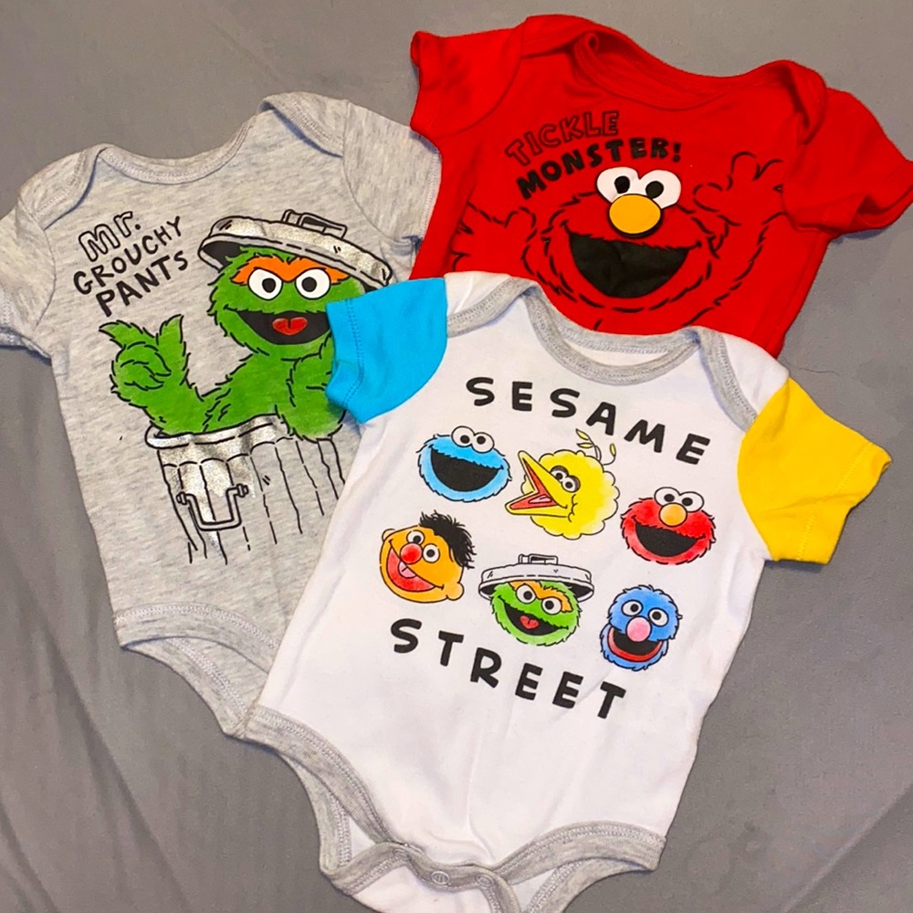 Set of 3 Sesame Street onesies